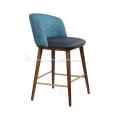 Stainless steel plated with copper wooden bar stool